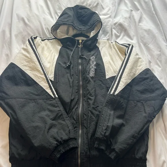 Adidas Men’s Black and White Puffer Hooded Jacket - Picture 5 of 8
